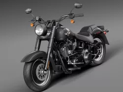 Harley Davidson Fatboy S Black Matt 2016 3D model