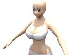 High Resolution Curvy Anime Low-poly  3D model