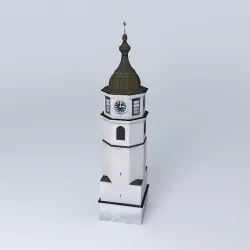 Historical Clock Tower Low-poly  3D model