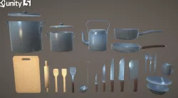Kitchen Stuff Collection PBR Low-poly 3D model