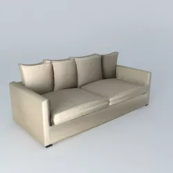 LEONARD linen sofa 3 places 3D model