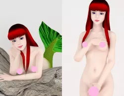 Little mermaid and human form pose 01 3D model