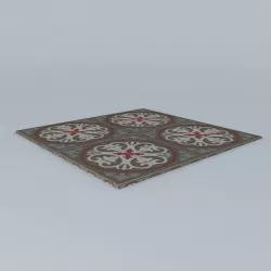 Louvre red cement tiles tiles Cement tiles Marsh 3D model