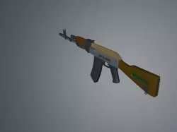 Low poly Gun AK 47 v2 Low-poly  3D model