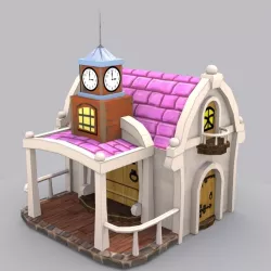 Low Poly stylized House Low-poly  3D model