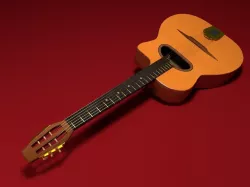 Maccaferri Gypsy Style Guitar Low-poly  3D model