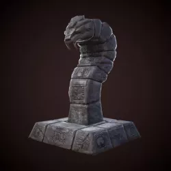Mayan statue snake Low-poly  3D model