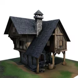 Medieval Building 01 Blacksmith Forge Low-poly  3D model