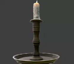 Medieval Candle - PBR - PBS - ready Low-poly  3D model