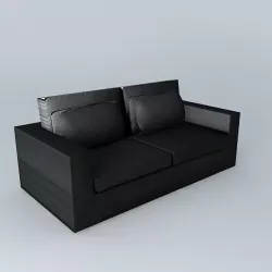 Milano black sofa 3places Houses of the world 3D model