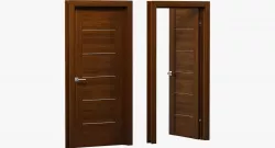 Modern brown wood door 3D model