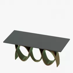 Modern table with curved metallic legs 3D model