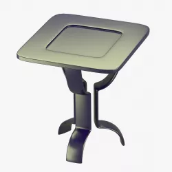 Modern table with metallic look 3D model