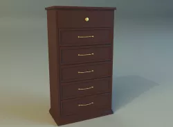 Old commode drawers dark 3D model