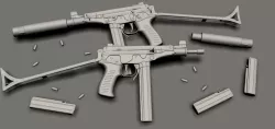 OTs-02 Kiparis SMG High-poly 3D model