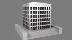 Palazzo della Civilta  Italiana - Square Colosseum  Low-poly  3D model