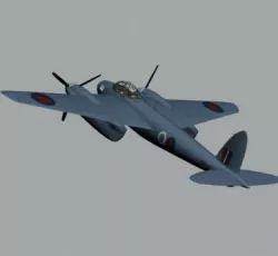 RAF WWII Mosquito IV photographic reconnaissance unit  3D model