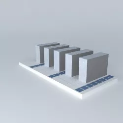Raised Floor 2ft x 2ft tile with cabinet layout 3D model