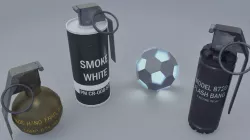 Realistic Grenades Pack Low-poly  3D model