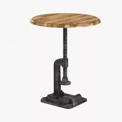 Reclaimed Wood Rustic Clamp Side Table Stool 3D model