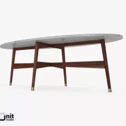 Reeve Mid-Century Oval Coffee Table by West Elm 3D model