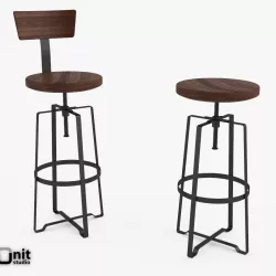 Rustic Industrial Stool by West Elm 3D model