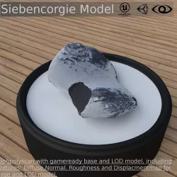 Scanned firestone from the Baltic sea render and game ready Low-poly  3D model