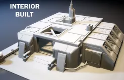Sci-Fi RPG House with interior - High details level Low-poly  3D model
