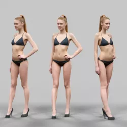 Sexy Girl in Black Bikini And high heels Posing 1 Low-poly  3D model