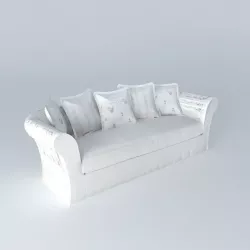 SHABBY white linen sofa houses the world 3D model