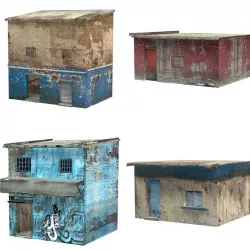 Shanty Town Buildings 2 Low-poly  3D model