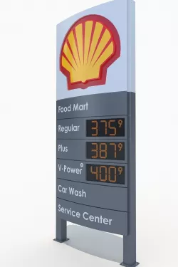 Shell Gas Station Totem 2 3D model