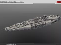 Spaceship Berlin Battlecruiser Low-poly  3D model