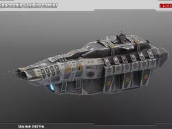 Spaceship Seydlitz Carrier Low-poly  3D model