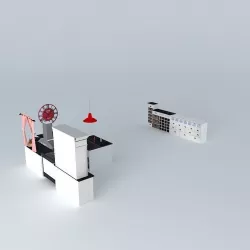 Spice Lounge L-shaped kitchen island world Houses 3D model