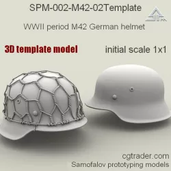 SPM-002-M42-02Template WWII period M42 German helmet 3D model