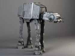 Star Wars AT-AT Walker rigged for Maya 3D model