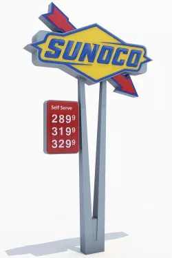 SUNOCO Gas Station Totem 3D model