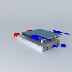 Switch and Server Front to Back Air Flow 3D model