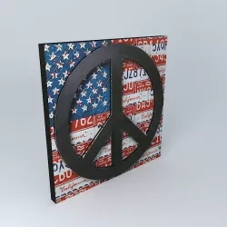 Table Love and Usa houses the world 3D model