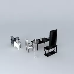 The contemporary world of Baroque living houses 3D model
