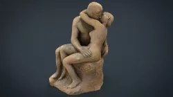 The Kiss Rodin sculpture Low-poly  3D model
