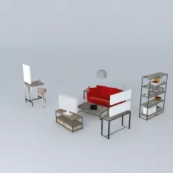 The Long Island living room Maisons du monde 3D model