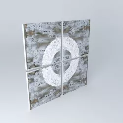 The Silver Ring Canvas Maisons du Monde 3D model