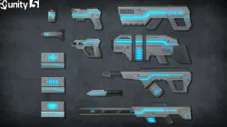 Toon Sci-fi Weapons pack Low-poly  3D model