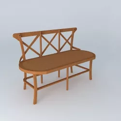 TRADITION bench 3 seats Maisons du Monde 3D model