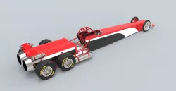Twin-engined jet dragster 3D model