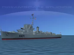 UK Captains Class Frigate HMAV Cooke 3D model