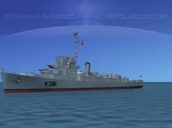 UK Captains Class Frigate HMAV Drury 3D model