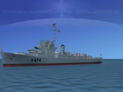 UK Captains Class Frigate HMAV Foley 3D model